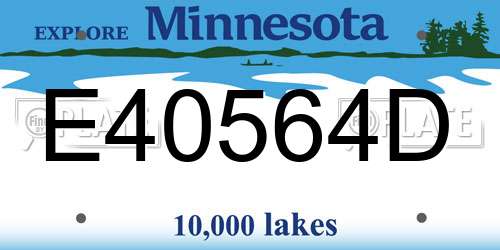 E40564D Minnesota License Plate
