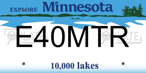 E40MTR Minnesota License Plate