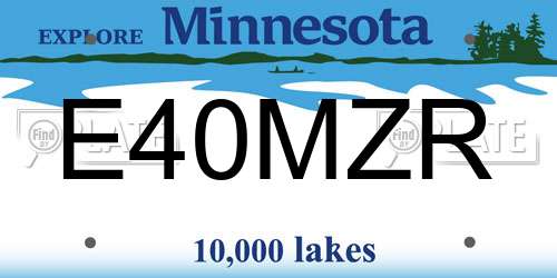 E40MZR Minnesota License Plate
