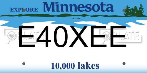 E40XEE Minnesota License Plate