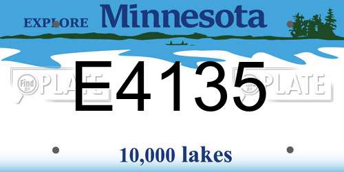E4135 Minnesota License Plate