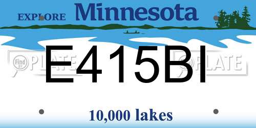 E415BI Minnesota License Plate