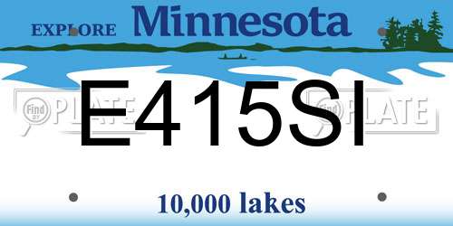 E415SI Minnesota License Plate