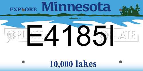 E4185I Minnesota License Plate