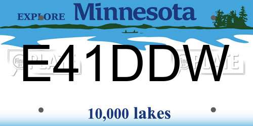 E41DDW Minnesota License Plate