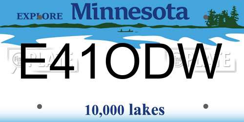 E41ODW Minnesota License Plate