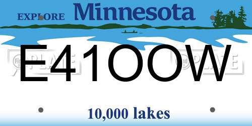 E41OOW Minnesota License Plate