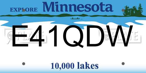 E41QDW Minnesota License Plate