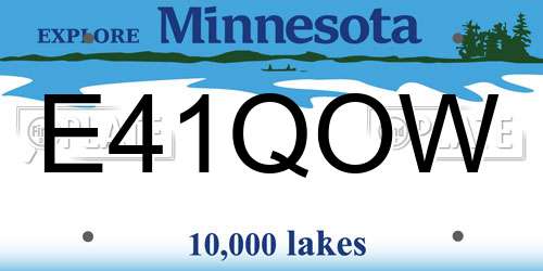 E41QOW Minnesota License Plate