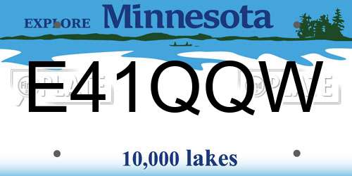 E41QQW Minnesota License Plate