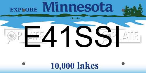 E41SSI Minnesota License Plate
