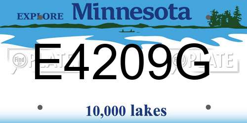 E4209G Minnesota License Plate