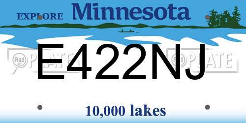 E422NJ Minnesota License Plate