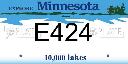 E424 Minnesota License Plate