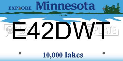 E42DWT Minnesota License Plate