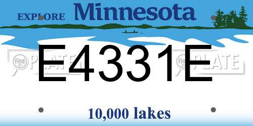 E4331E Minnesota License Plate
