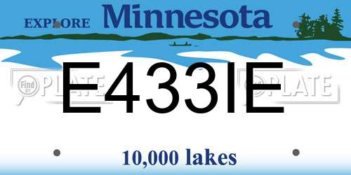 E433IE Minnesota License Plate