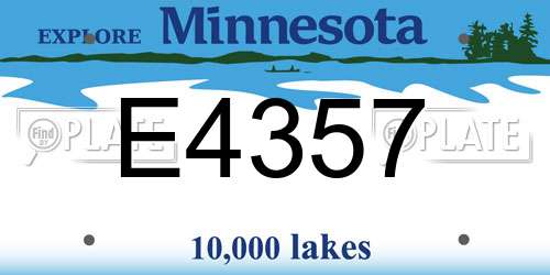 E4357 Minnesota License Plate