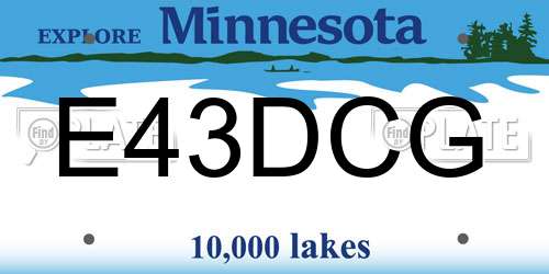 E43DCG Minnesota License Plate