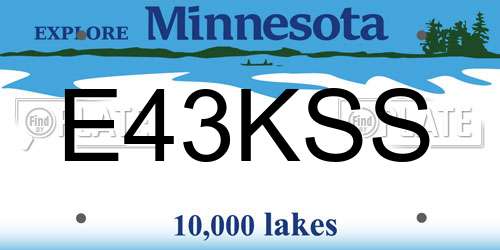 E43KSS Minnesota License Plate