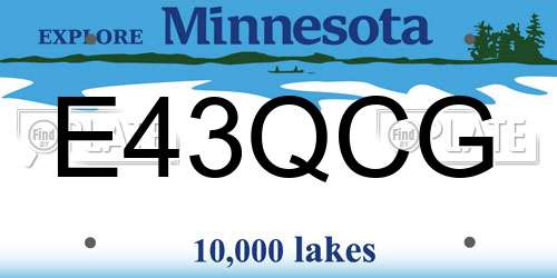 E43QCG Minnesota License Plate
