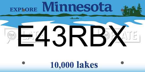 E43RBX Minnesota License Plate