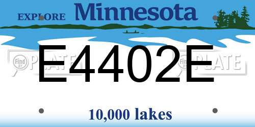 E4402E Minnesota License Plate