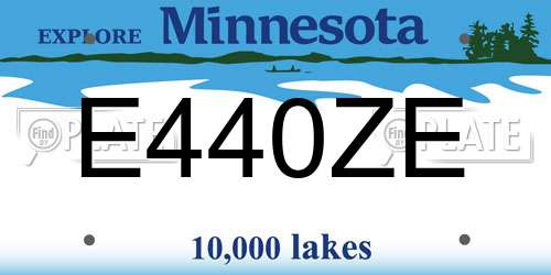 E440ZE Minnesota License Plate