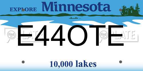 E44OTE Minnesota License Plate