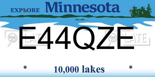 E44QZE Minnesota License Plate