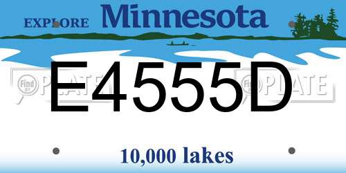 E4555D Minnesota License Plate