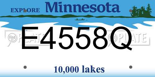 E4558Q Minnesota License Plate
