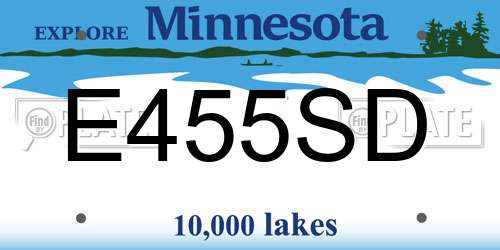 E455SD Minnesota License Plate