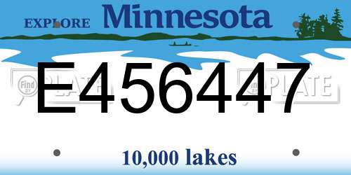 E456447 Minnesota License Plate