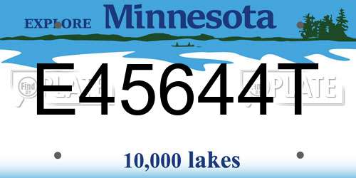 E45644T Minnesota License Plate