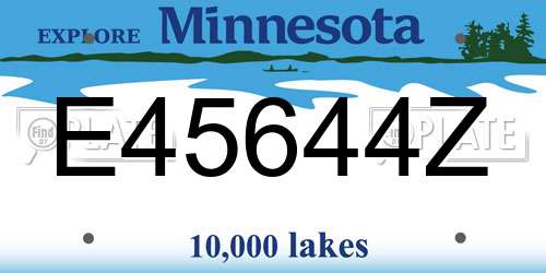 E45644Z Minnesota License Plate