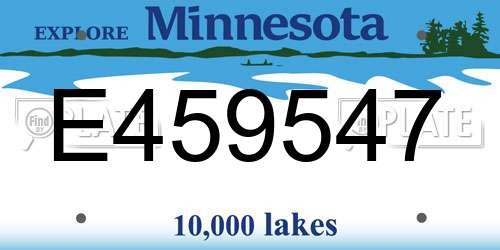 E459547 Minnesota License Plate