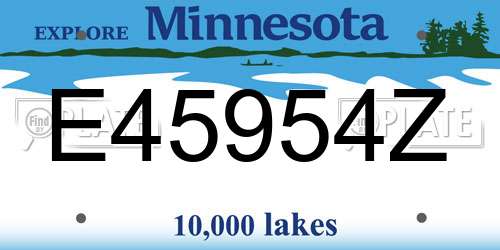 E45954Z Minnesota License Plate