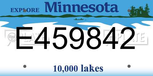 E459842 Minnesota License Plate