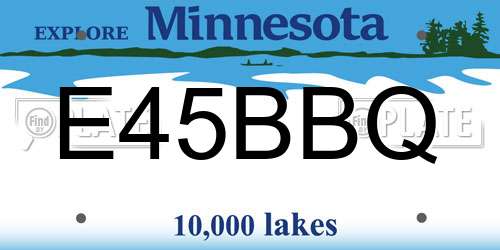 E45BBQ Minnesota License Plate