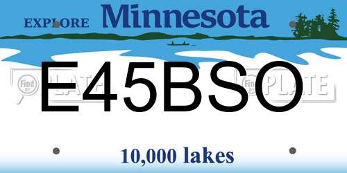 E45BSO Minnesota License Plate