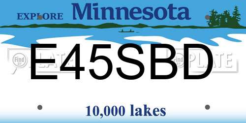 E45SBD Minnesota License Plate