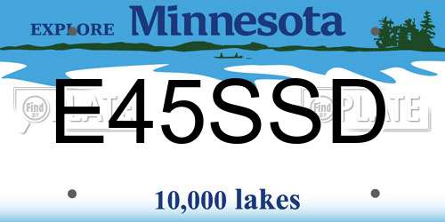 E45SSD Minnesota License Plate
