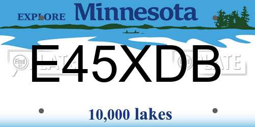 E45XDB Minnesota License Plate