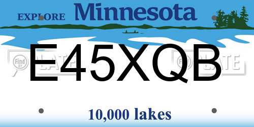 E45XQB Minnesota License Plate
