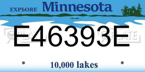E46393E Minnesota License Plate
