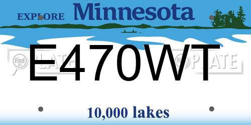 E470WT Minnesota License Plate