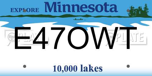 E47OWT Minnesota License Plate