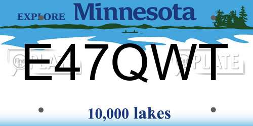 E47QWT Minnesota License Plate