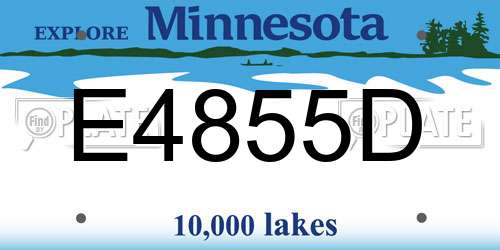 E4855D Minnesota License Plate